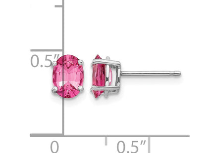14K white gold spinel earrings, further view