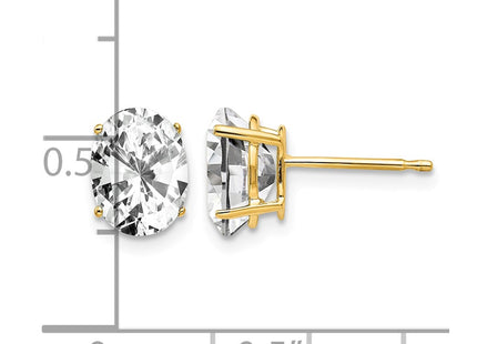 14K gold cubic zirconia oval earrings, further view