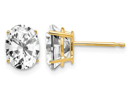 14K gold cubic zirconia oval earrings