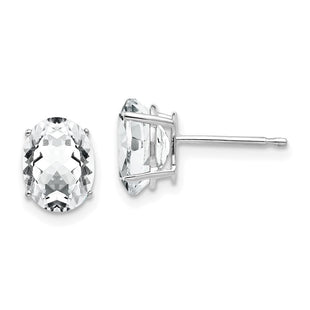 14k White Gold Oval Cubic Zirconia Earrings (Style XE88WCZ)