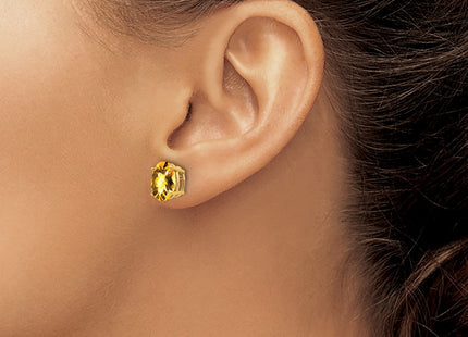 14K gold citrine oval earrings, another view