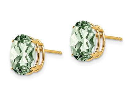 14K gold blue topaz earrings, alternate view