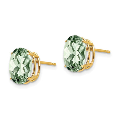 14K Trillion Blue Topaz Earrings, 5 x 5mm