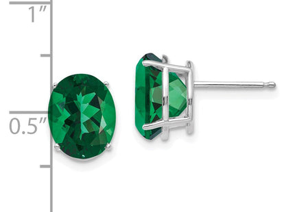 14k White Gold Mount St. Helens Oval Stud Earrings (Style XE90WMS)