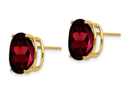 14k Oval Garnet Earrings (Style XE91GA)