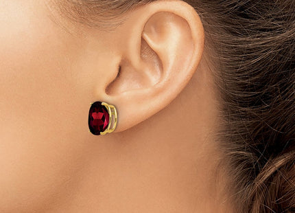 14k Oval Garnet Earrings (Style XE91GA)