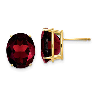 14k Oval Garnet Earrings (Style XE91GA)