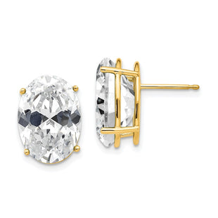 14k Yellow Gold Earrings Style XE92CZ - Classique Jewelry Inc.