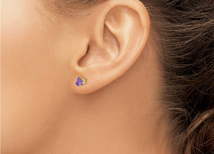 14K gold amethyst earrings, another view