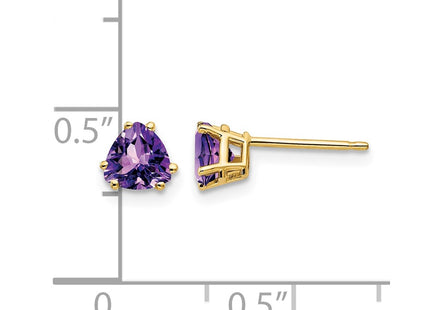 14K gold amethyst earrings, further view