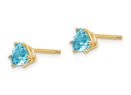 14k Trillion Blue Topaz Earrings, 5 x 5mm