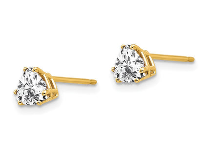 14K gold cubic zirconia earrings, alternate view