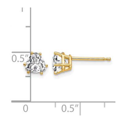 14K Trillion Cubic Zirconia Earrings, 5 x 5mm