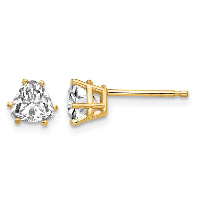 14k Trillion Cubic Zirconia Earrings, 5 x 5mm