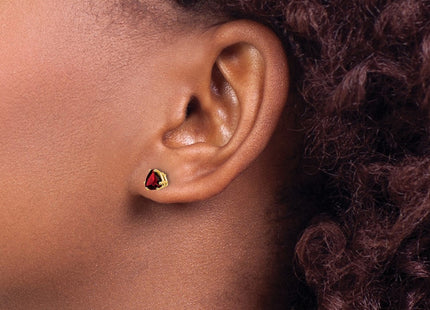 14K gold garnet earrings, another view