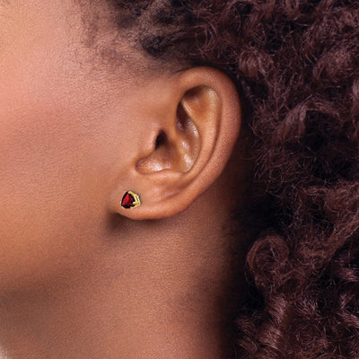 14K Trillion Garnet Earrings, 5 x 5mm