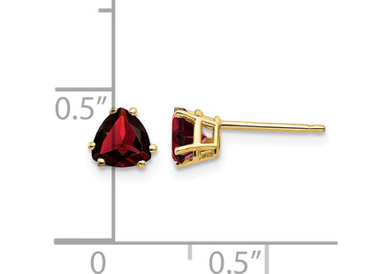 14K gold garnet earrings, further view