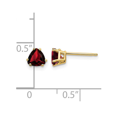 14K Trillion Garnet Earrings, 5 x 5mm