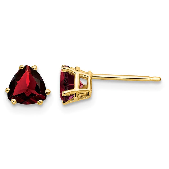 14k Trillion Garnet Earrings, 5 x 5mm
