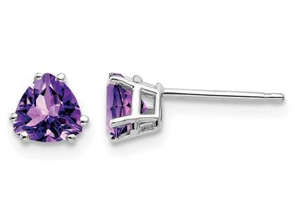 14K white gold amethyst earrings