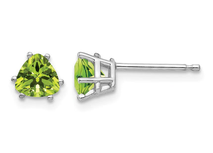 14K white gold peridot stud earrings