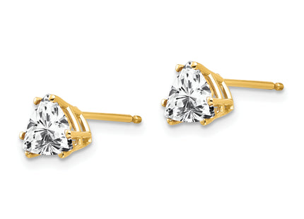 14k Trillion Cubic Zirconia Earrings, 6 x 6mm