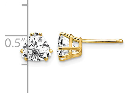 14k Trillion Cubic Zirconia Earrings, 6 x 6mm