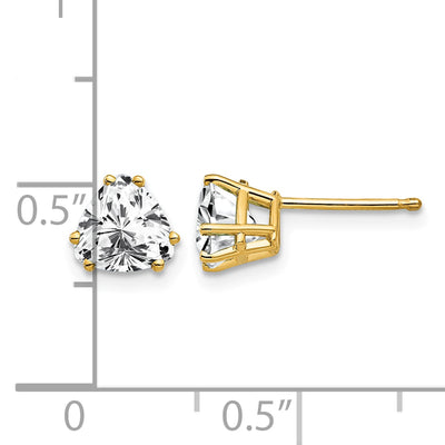 14K Trillion Cubic Zirconia Earrings, 6 x 6mm