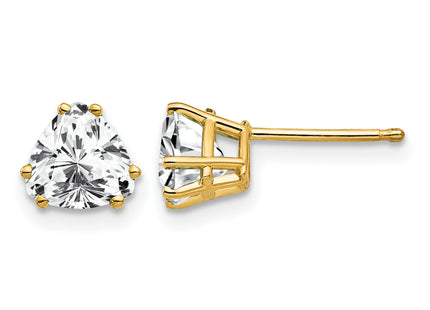 14k Trillion Cubic Zirconia Earrings, 6 x 6mm