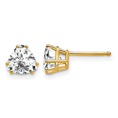 14K Trillion Cubic Zirconia Earrings, 6 x 6mm