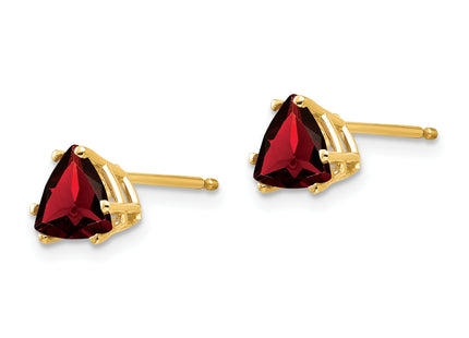 14k Trillion Garnet Earrings, 6 x 6mm