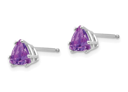 14K white gold amethyst earrings, alternate view