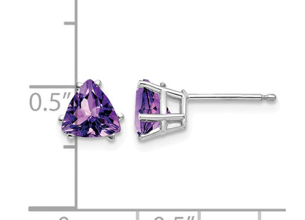 14K white gold amethyst earrings, further view