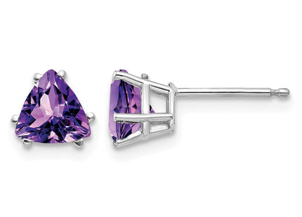 14K white gold amethyst earrings