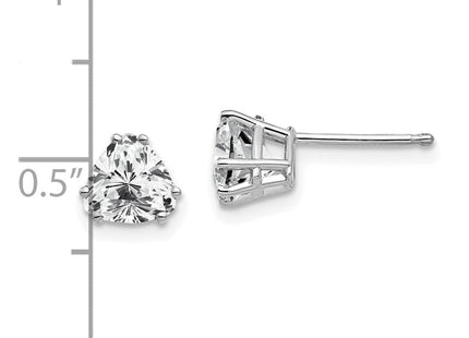 14k White Gold Trillion Cubic Zirconia Earrings (Style XE94WCZ)