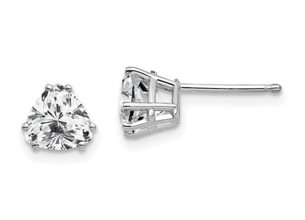 14k White Gold Trillion Cubic Zirconia Earrings (Style XE94WCZ)
