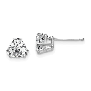 14k White Gold Trillion Cubic Zirconia Earrings (Style XE94WCZ)