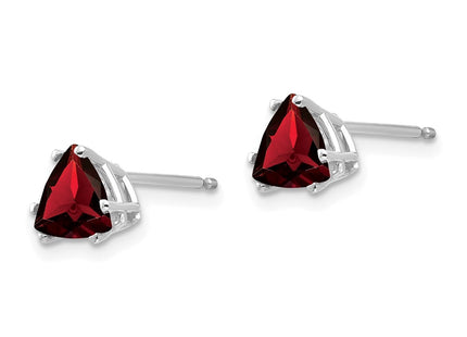 14K white gold garnet earrings, alternate view