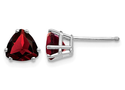 14K white gold garnet earrings