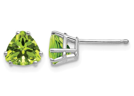 14K white gold peridot earrings