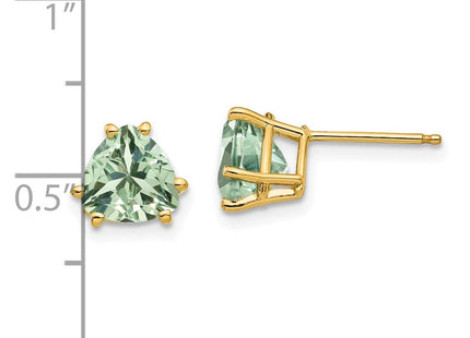 14K gold amethyst earrings, further view
