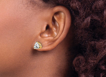 14K gold cubic zirconia earrings, another view