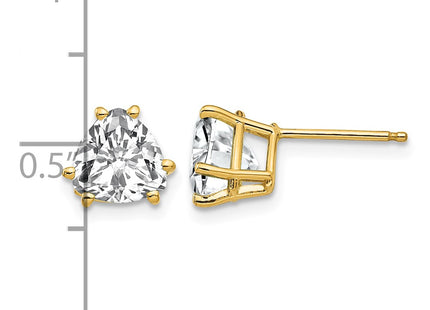 14K gold cubic zirconia earrings, further view