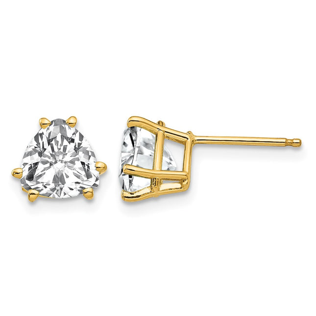 14k Trillion Cubic Zirconia Earrings, 8 x 8mm