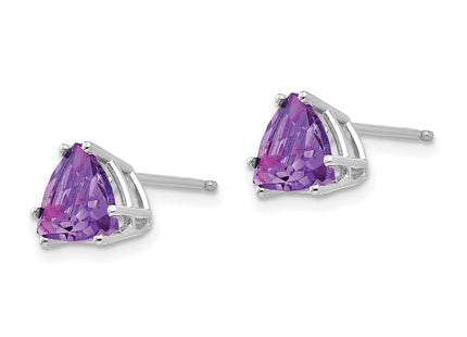 14K white gold amethyst earrings, alternate view