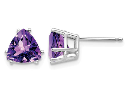 14K white gold amethyst earrings