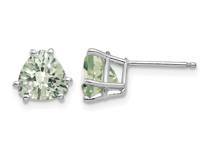 14K white gold quartz earrings