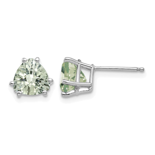 14K white gold quartz earrings