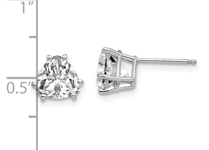 14k White Gold Cubic Zirconia Trillion Stud Earrings (Style XE95WCZ)