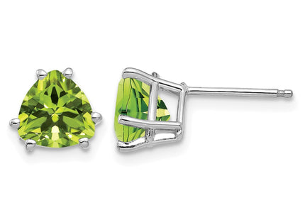 14K white gold peridot stud earrings